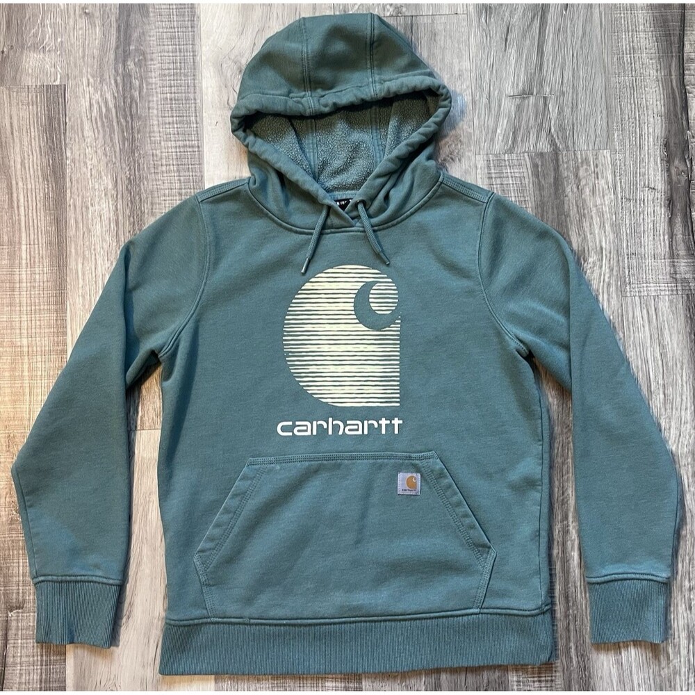 Carhartt Relaxed Fit Women's Size SM Rain Defender Midweight Logo Graphic Hoodie